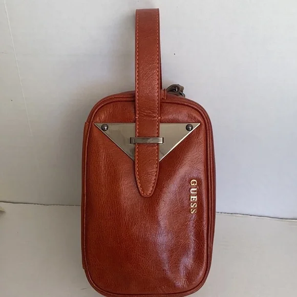 New GUESS Mens Brown Leather Messenger Bag - Picture 2 of 9